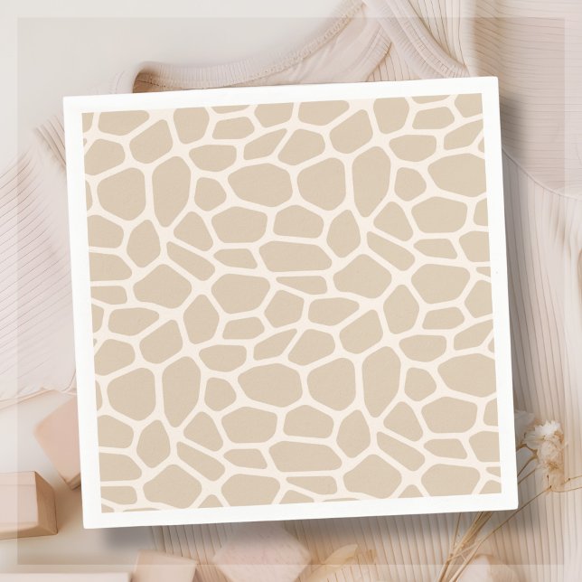 Guardanapo De Papel Beige Giraffe Animal Print (Criador carregado)