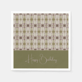 Guardanapo De Papel Beige Sage Verde E Roxo