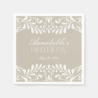 Beige Talavera Azulejo Espanhol Fiesta Birthday