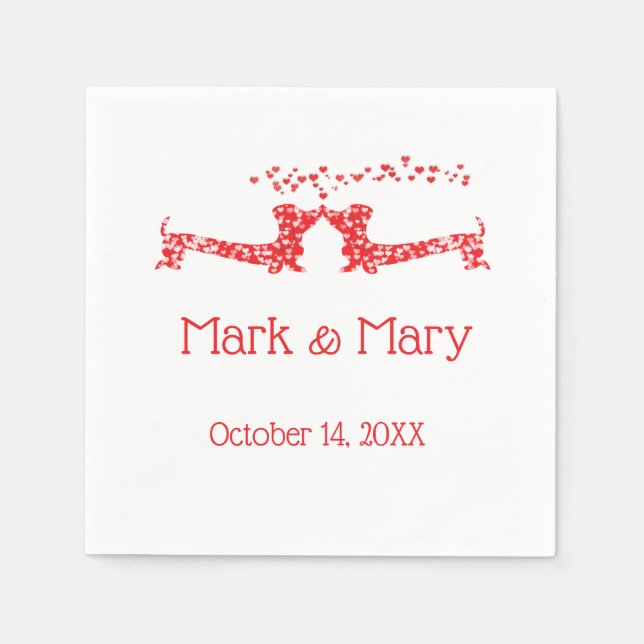 Guardanapo De Papel Beijando Dachshances Napkins (Frente)