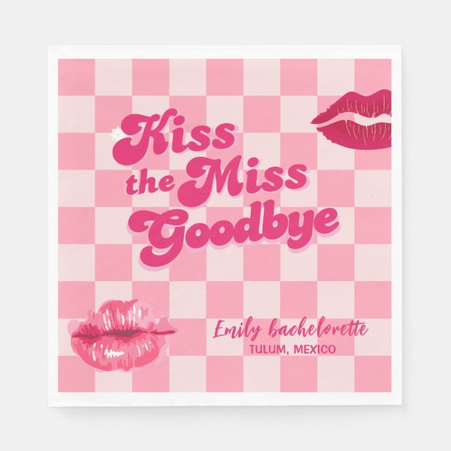 Guardanapo De Papel Beije a Miss Adeus Bachelorette Weekend (Frente)