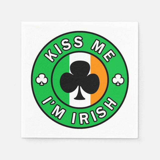 Guardanapo De Papel Beije-me, sou irlandês (Frente)