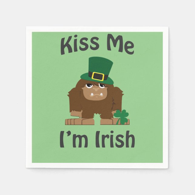 Guardanapo De Papel Beije-me, sou um pé-de-cabra irlandês (Frente)