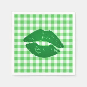 Guardanapo De Papel Beijo Irlandês no Partido Verde Gingham