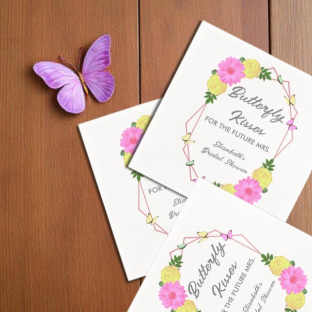 Guardanapo De Papel Beijos de Borboleta Para o Futuro Chá de Panela da (Criador carregado)