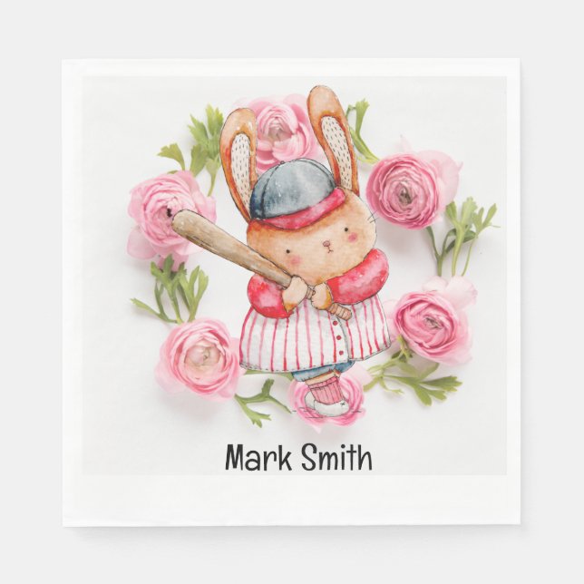 Guardanapo De Papel Beisebol para Dia de os namorados (Frente)