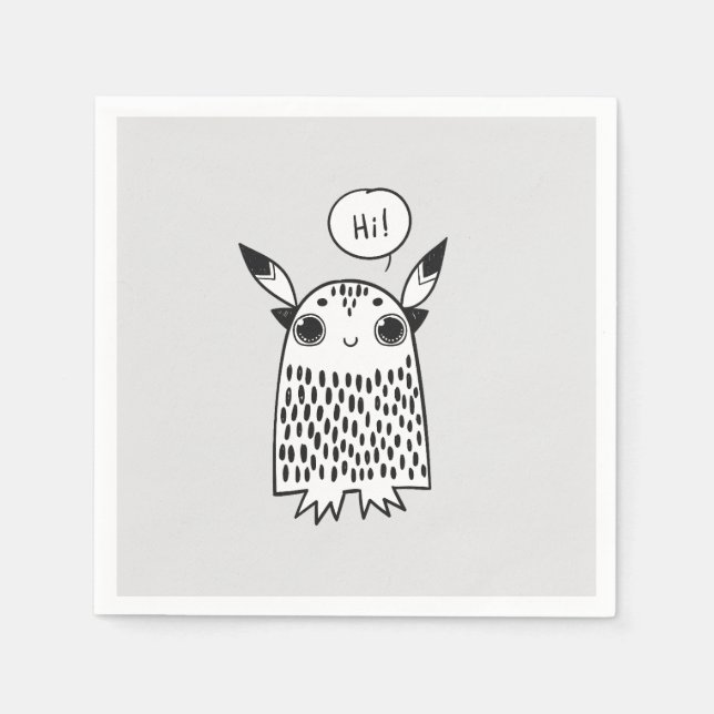 Guardanapo De Papel Bela caricatura de monstro (Frente)