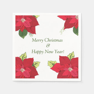 Guardanapo De Papel Bela Flores de Poinsettia, Natal Personalizado
