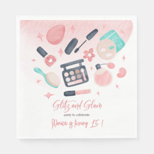 Guardanapo De Papel Bela spa glitz e festa de aniversário de vidro