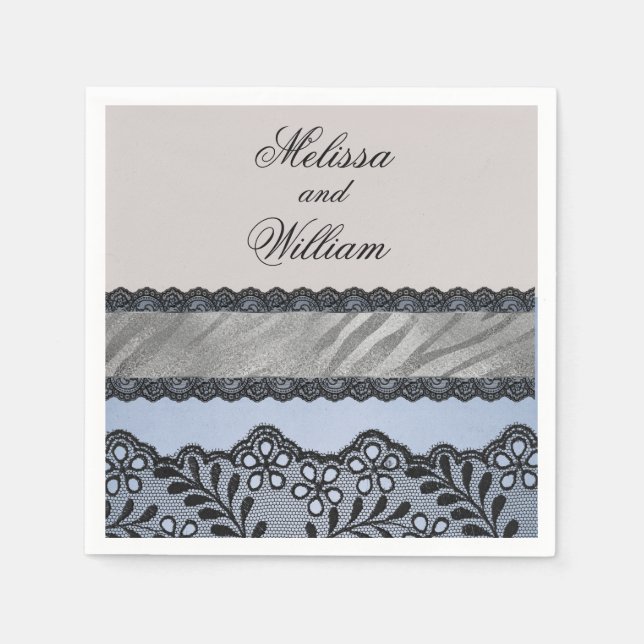 Guardanapo De Papel Beleza Azul e Negra (Frente)