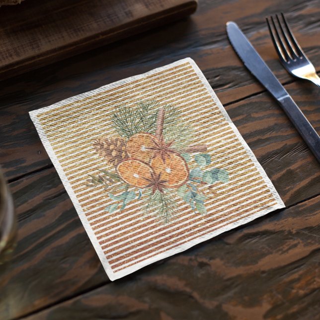 Guardanapo De Papel Belo Buquê de pinheiro de corte laranja (Criador carregado)