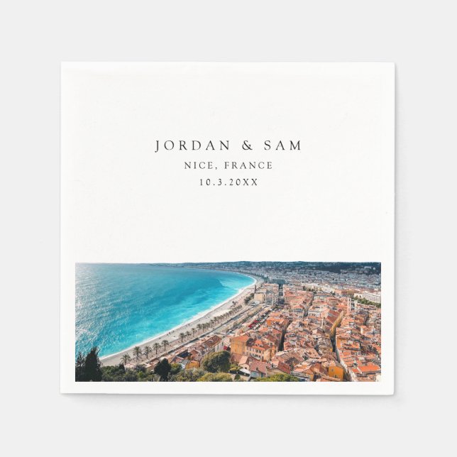 Guardanapo De Papel Belo Casamento da França Casamento Personalizado N (Frente)