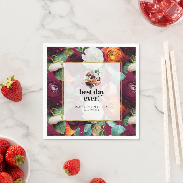 Guardanapo De Papel Belo Casamento de Flores de Verão em Nápoles (Insitu)