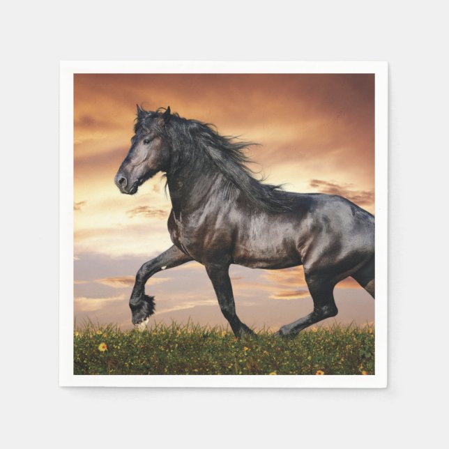 Guardanapo De Papel Belo Cavalo Negro (Frente)
