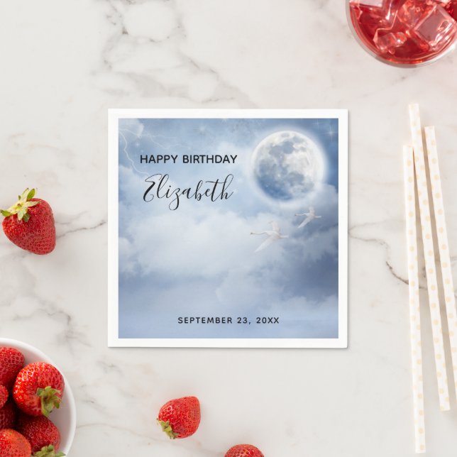 Guardanapo De Papel Belo Céu Azul com Cisnes Voadoras Aniversário (Insitu)