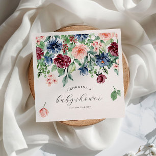 Guardanapo De Papel Belo Chá de fraldas Floral e Greenerescente de Wat