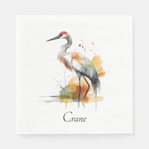 Guardanapo De Papel belo guindaste em aquarela