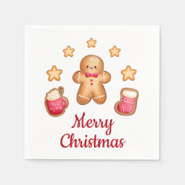 Guardanapo De Papel Belo Homem de Biscoito de Natal Feliz Natal