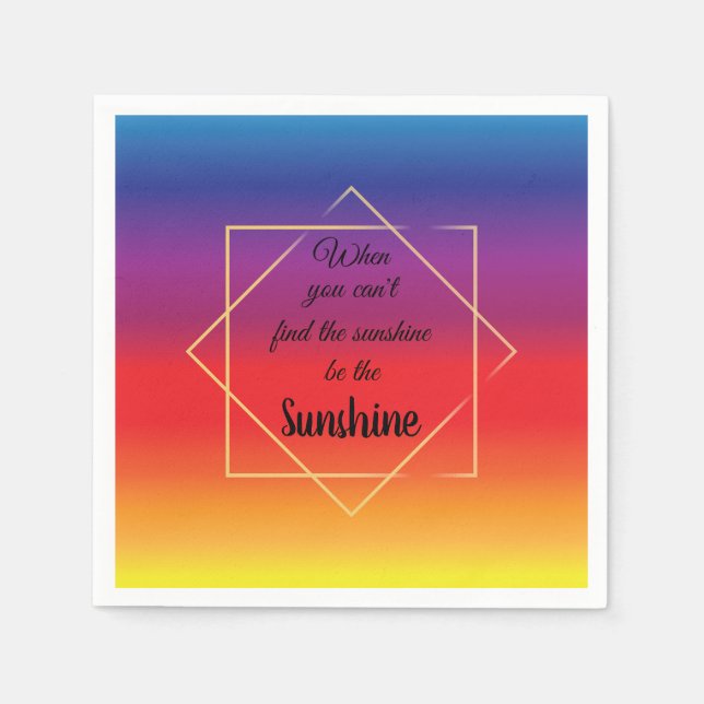 Guardanapo De Papel belo pôr do sol vibrante com a citação dourada (Frente)
