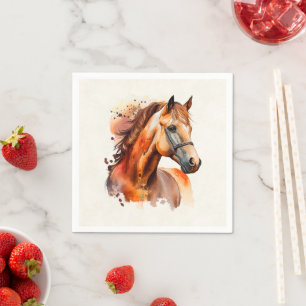 Guardanapo De Papel Belo Retrato de Cavalo de Sorrel