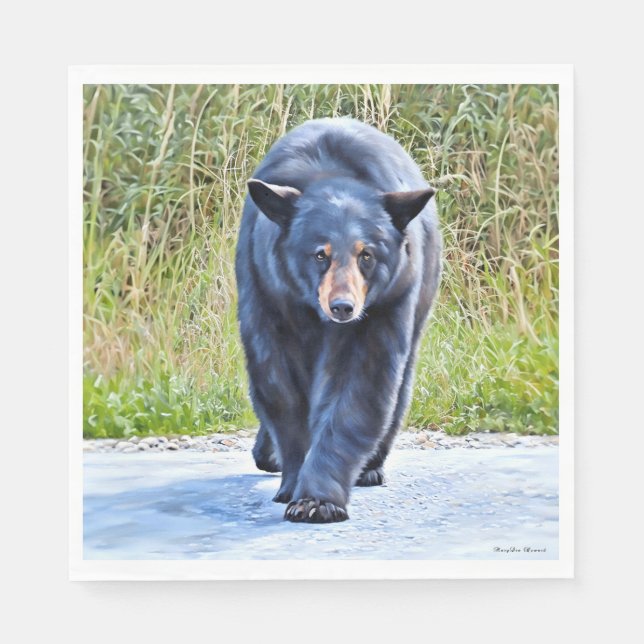 Guardanapo De Papel Belo Urso Negro - Napkin Papel (Frente)