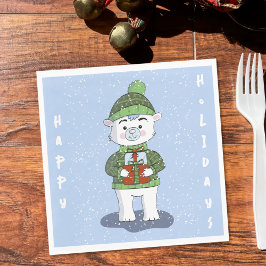Guardanapo De Papel Belo Urso Polar Azul Papel de Natal Napkin