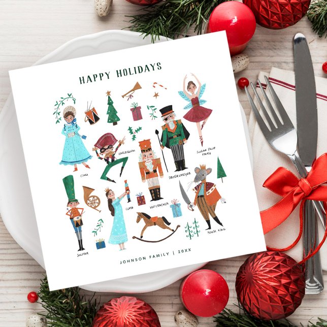 Guardanapo De Papel Beloque de Natal balé quebra-nozes (Cute nutcracker ballet Christmas Napkins)