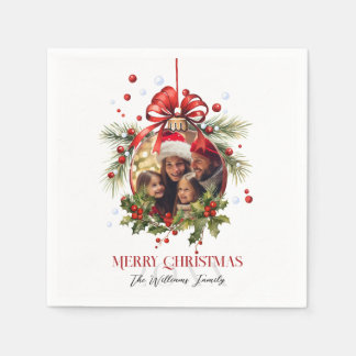 Guardanapo De Papel Belos feriados da família Bauble Frame