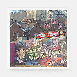 Guardanapo De Papel Bem-vindo a Dubuque, Sinal de Iowa com Sinalizador