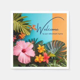 Guardanapo De Papel Bem-vindo à nossa Casa de Repouso com Tema Tropica