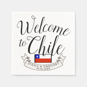 Guardanapo De Papel Bem-vindo ao Chile Casamento de Destino Personal