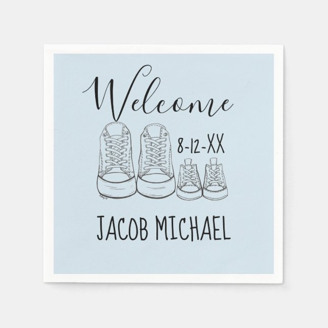 Guardanapo De Papel BEM-VINDO, Calçados de bebê Chá  (Frente)