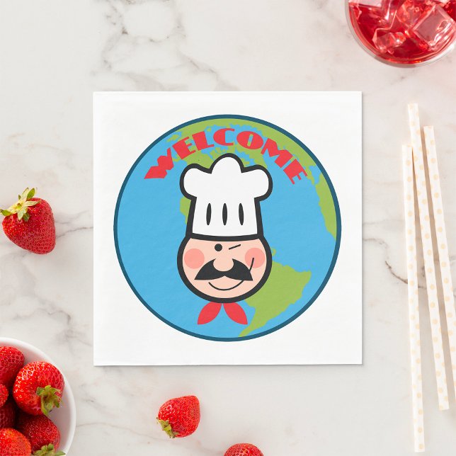 Guardanapo De Papel Bem-vindo Chef Cute Cartoon Cook (Criador carregado)