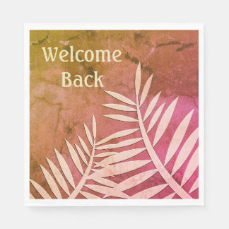 Guardanapo De Papel Bem-vindo Pink Folha Silhouette Padrão Marbled