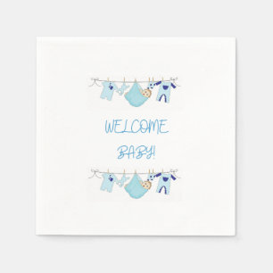 Guardanapo De Papel Bem-vindos Bebê Clothesline Napkins - Menino
