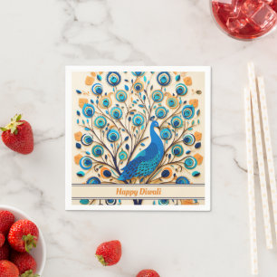 Guardanapo De Papel 🦚 Bênçãos Radiantes de Peacock Diwali