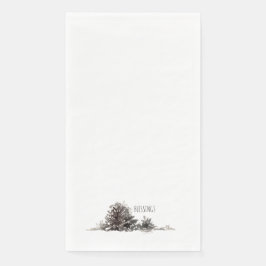 Guardanapo De Papel Bênçãos Simples De Pinheiros De Aquarela