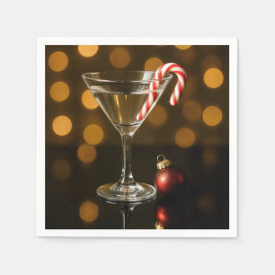 Guardanapo De Papel Bengala de Açúcar em um Martini de Natal