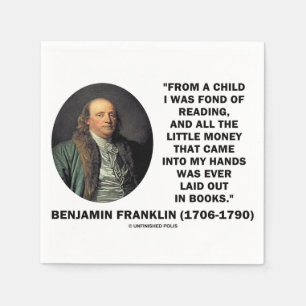 Guardanapo De Papel Benjamin Franklin afeiçoado de citações do