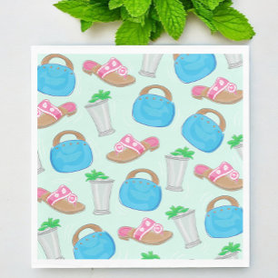 Guardanapo De Papel Bermuda Bag Sandals Mint Julep Preppy