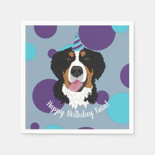 Guardanapo De Papel Bernarês Mountain Dog Birthday