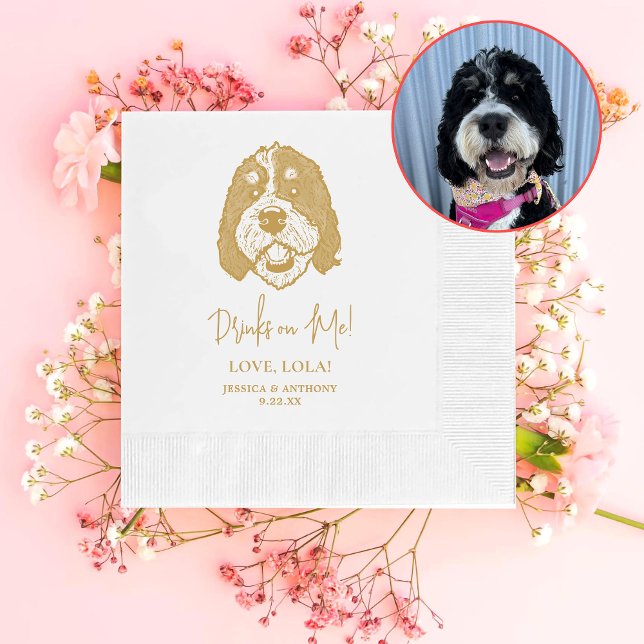 Guardanapo De Papel Bernedoodle Dog Bebidas Personalizadas em Mim (Criador carregado)