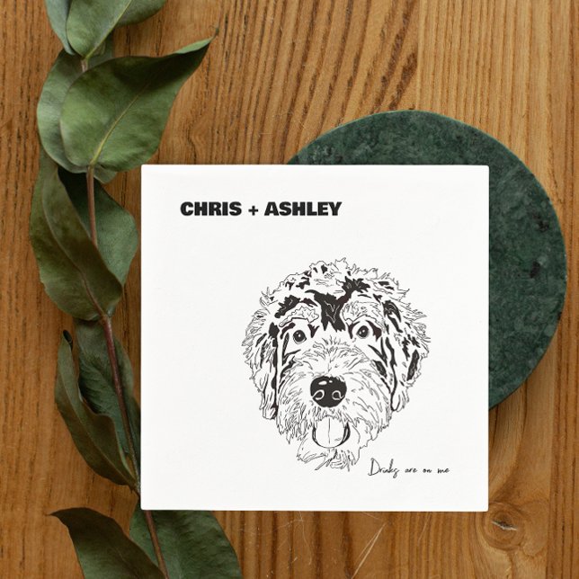 Guardanapo De Papel Bernedoodle Pet dog Cocktail Napkin para o casamen (Criador carregado)