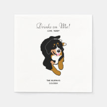 Bernese Mountain Dog Casamento Cocktail Napkins