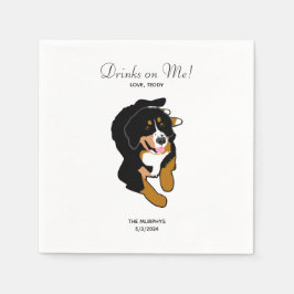 Guardanapo De Papel Bernese Mountain Dog Casamento Cocktail Napkins