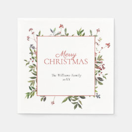 Guardanapo De Papel Berry de inverno, um feliz Natal