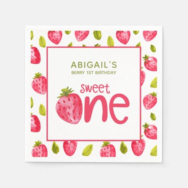 Guardanapo De Papel Berry First Birthday (Frente)