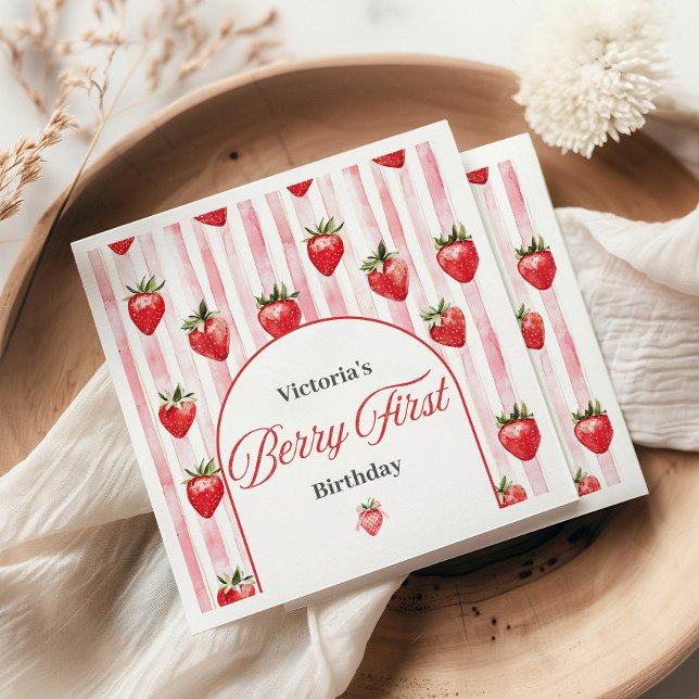 Guardanapo De Papel Berry First Birthday Napkins (Criador carregado)