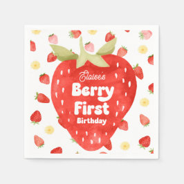 Guardanapo De Papel Berry First Birthday Paper Napkins