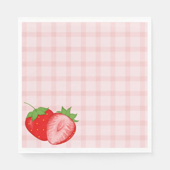 Guardanapo De Papel Berry First Birthday Party Napkins (Frente)